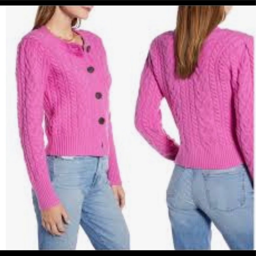 Something Navy Chunky Cable-Knit Cardigan
